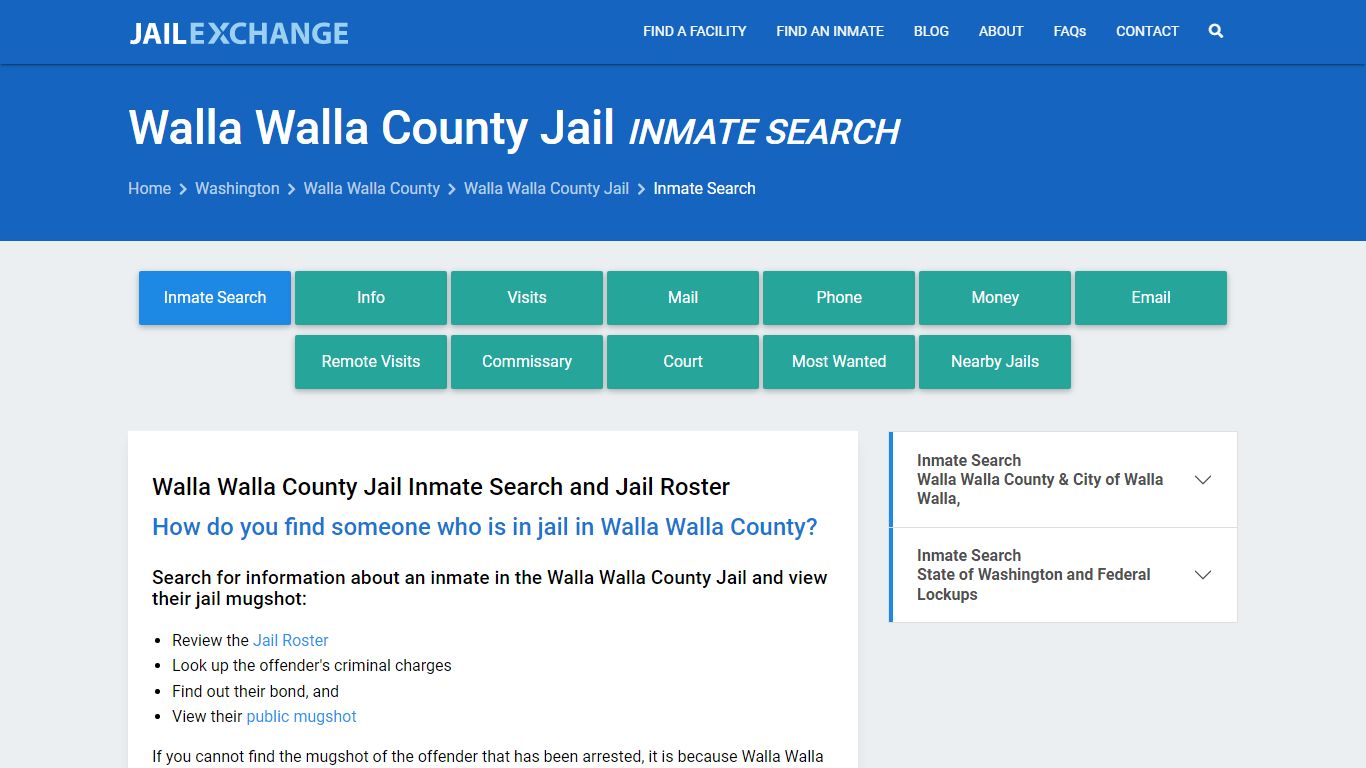 Inmate Search: Roster & Mugshots - Walla Walla County Jail, WA